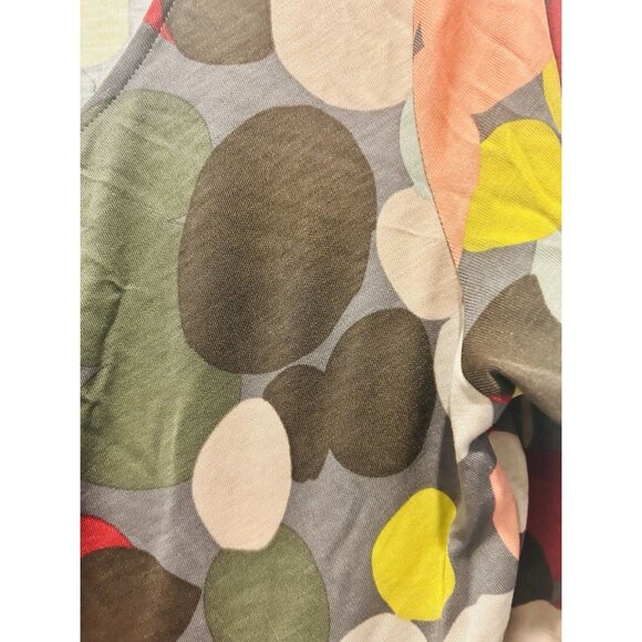 Boden Circle Print Womens Dress Sz 12 Ruched Waist 3/4 Sleeve Retro Mod Boho Art - Picture 11 of 14